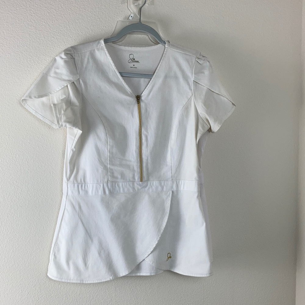 Jaanuu Scrub Tops White Medium